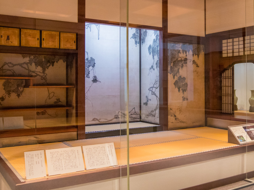 重要文化財「葡萄小禽図床貼付」伊藤若冲筆